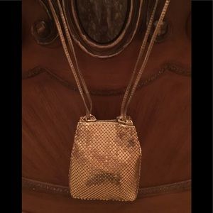 Gold mesh evening bag